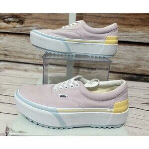 Vans Era Stacked Sneakers Pastel Pink Lace Up Women’s Size 8.5